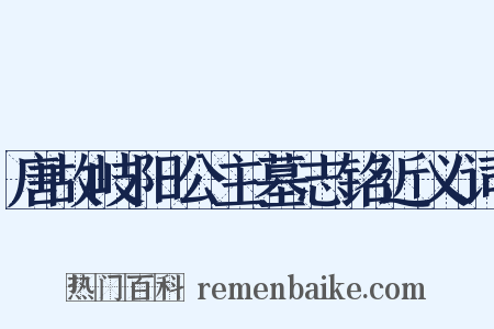 唐故岐阳公主墓志铭近义词是什么意思的图片